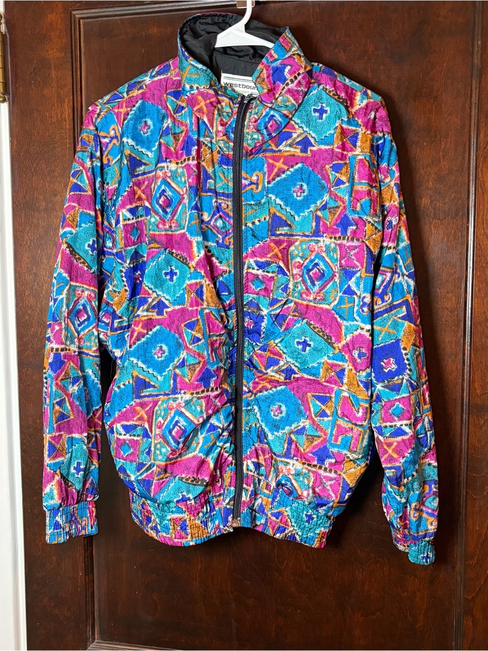 Vintage Westbound Sport Windbreaker Jacket Medium 80s 90s Full Zip Jewel Tone